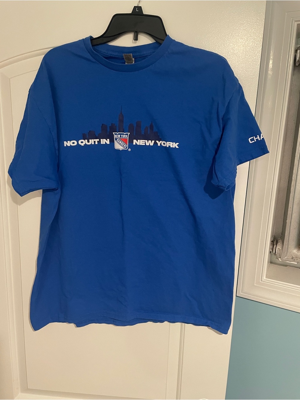 Gildan Royal Blue 'No Quit In New York' Ranger Tee Size: XL